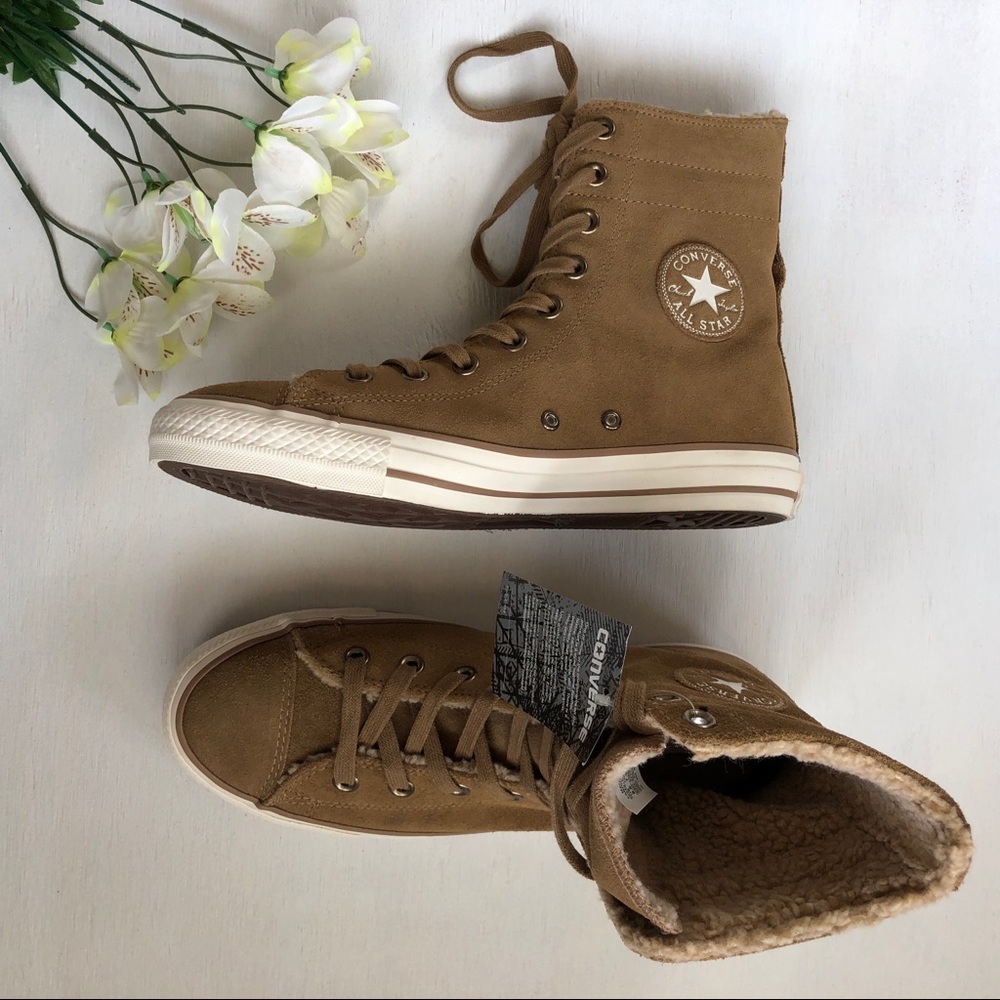 Converse  Taylor Hi-Rise Suede Shearling sneakers - Picture 3 of 7